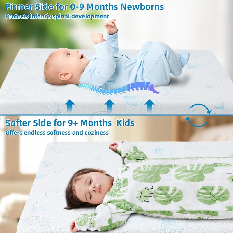 HDJOAPS Pack and Play Mattress 38"x26", Crib Mattress Pad for Playard, Pack n Play Mattress with Soft Breathable Washable Cover for Baby and Toddler - Image 5